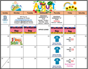 ✨August 2025 Activity Calendar ✨ ✨Welcome back Bulldogs!✨